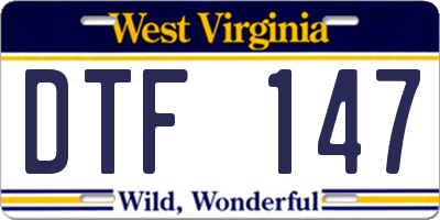 WV license plate DTF147
