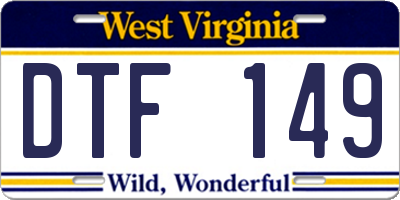 WV license plate DTF149