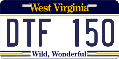 WV license plate DTF150