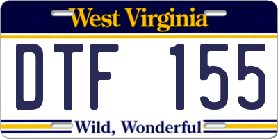 WV license plate DTF155