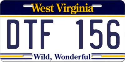 WV license plate DTF156