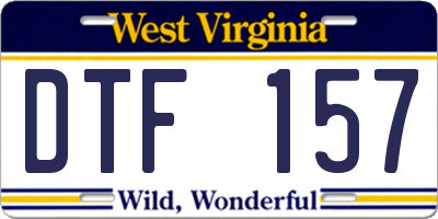WV license plate DTF157