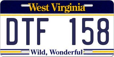 WV license plate DTF158