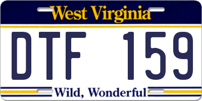 WV license plate DTF159