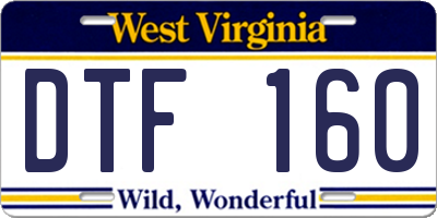 WV license plate DTF160