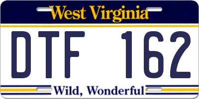 WV license plate DTF162