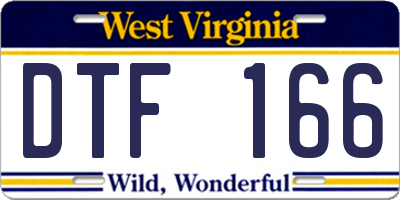 WV license plate DTF166