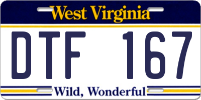 WV license plate DTF167