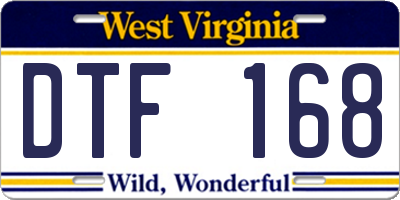 WV license plate DTF168