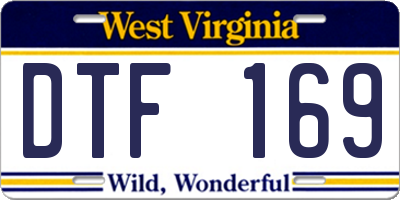 WV license plate DTF169