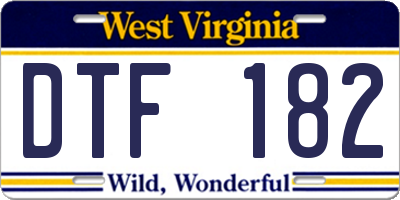 WV license plate DTF182