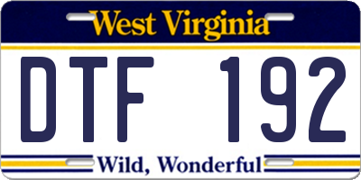 WV license plate DTF192