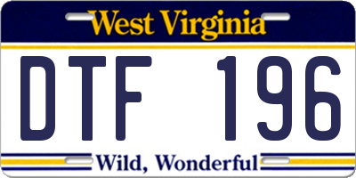 WV license plate DTF196
