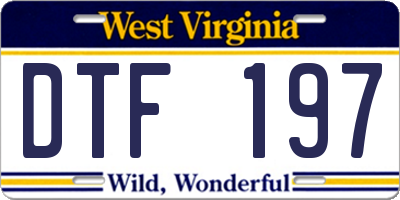 WV license plate DTF197