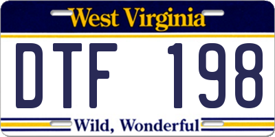 WV license plate DTF198