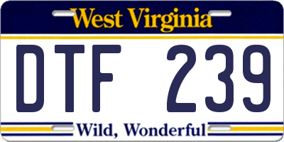 WV license plate DTF239