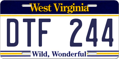 WV license plate DTF244