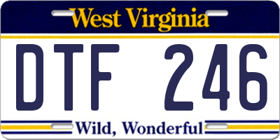 WV license plate DTF246