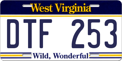 WV license plate DTF253