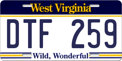WV license plate DTF259