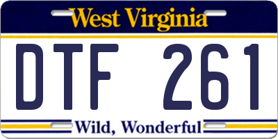 WV license plate DTF261
