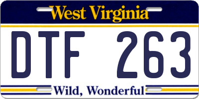 WV license plate DTF263