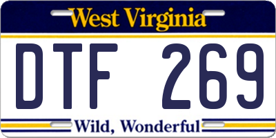 WV license plate DTF269