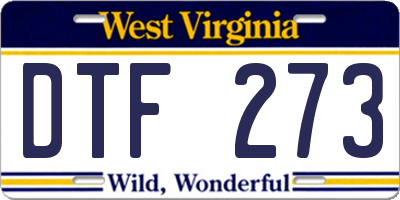 WV license plate DTF273