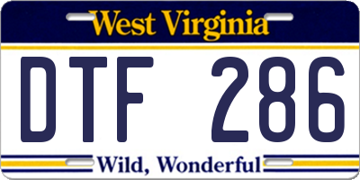 WV license plate DTF286