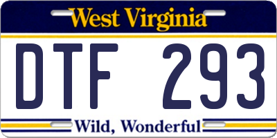 WV license plate DTF293