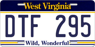 WV license plate DTF295