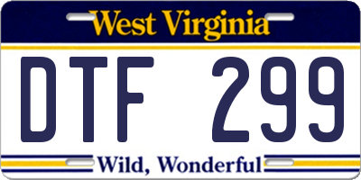 WV license plate DTF299