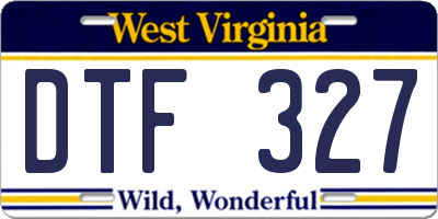 WV license plate DTF327