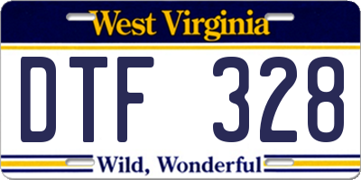 WV license plate DTF328