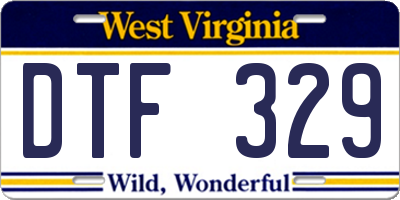 WV license plate DTF329