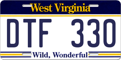 WV license plate DTF330