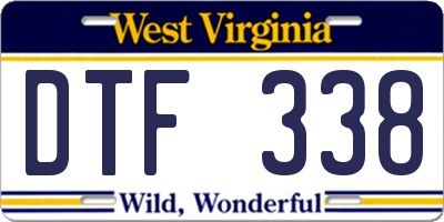 WV license plate DTF338