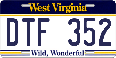 WV license plate DTF352