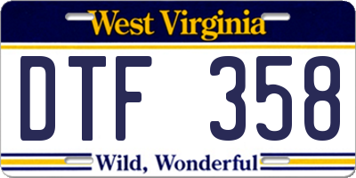 WV license plate DTF358