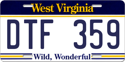 WV license plate DTF359