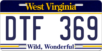 WV license plate DTF369