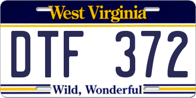 WV license plate DTF372