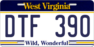 WV license plate DTF390