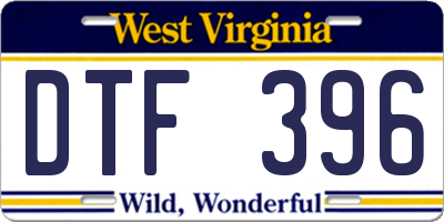 WV license plate DTF396