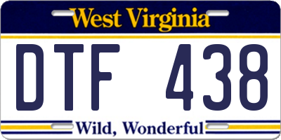 WV license plate DTF438