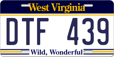WV license plate DTF439