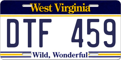 WV license plate DTF459