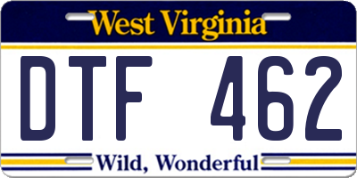 WV license plate DTF462