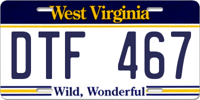 WV license plate DTF467