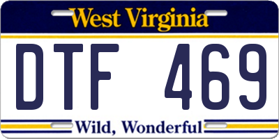 WV license plate DTF469